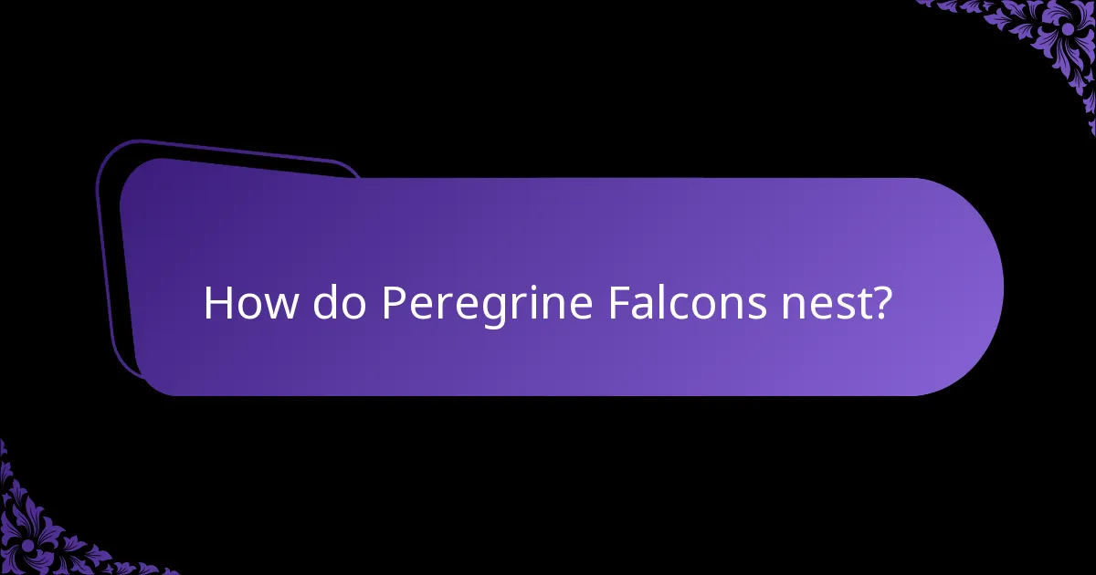 Where does the Peregrine Falcon live?