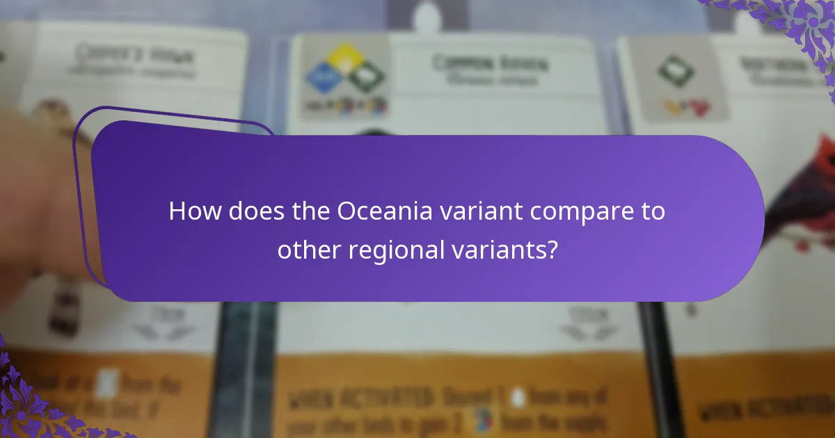 What rule adjustments are necessary for the Oceania variant?