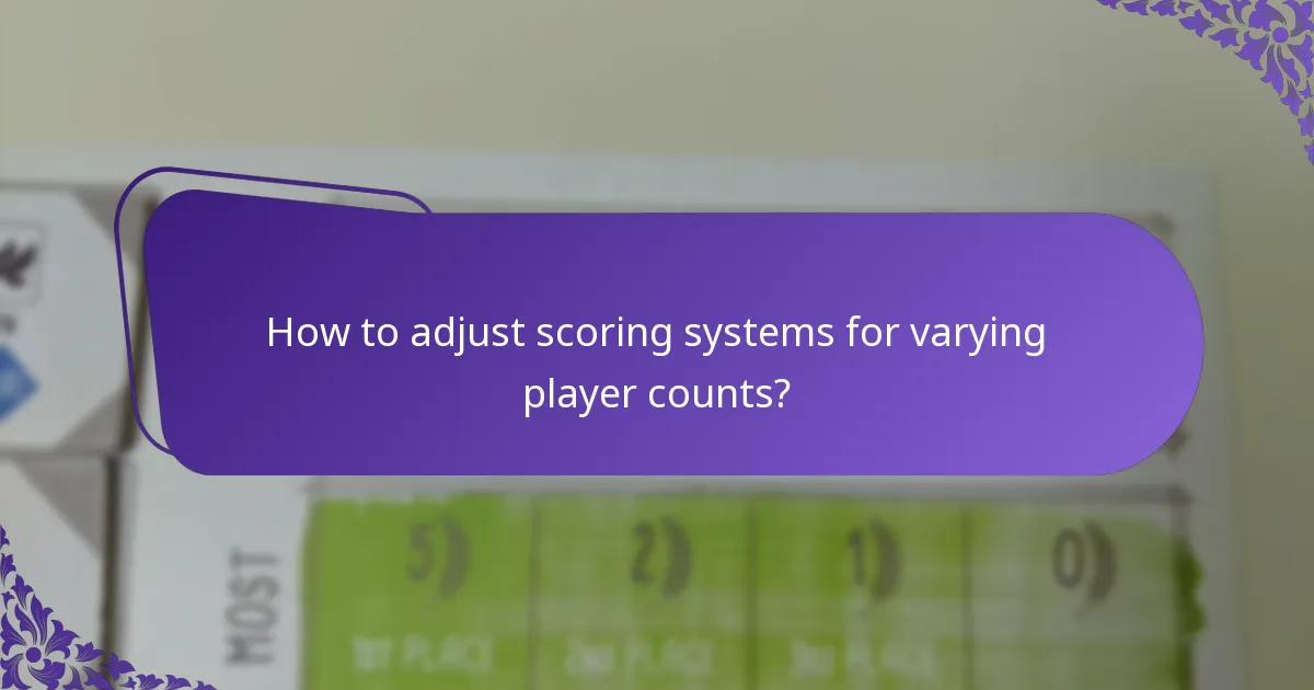 How to adjust scoring systems for varying player counts?
