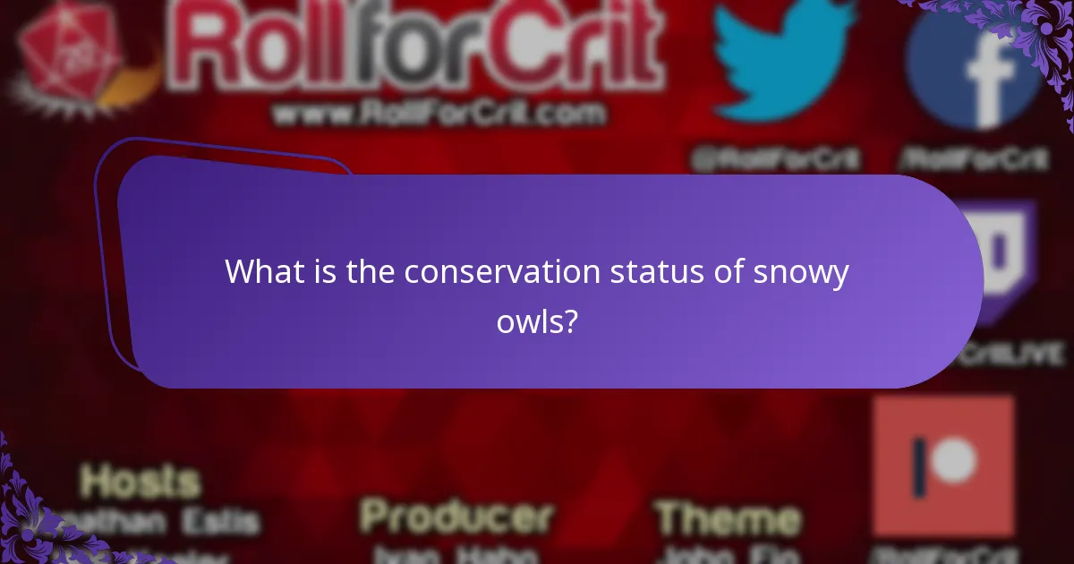 What is the conservation status of snowy owls?