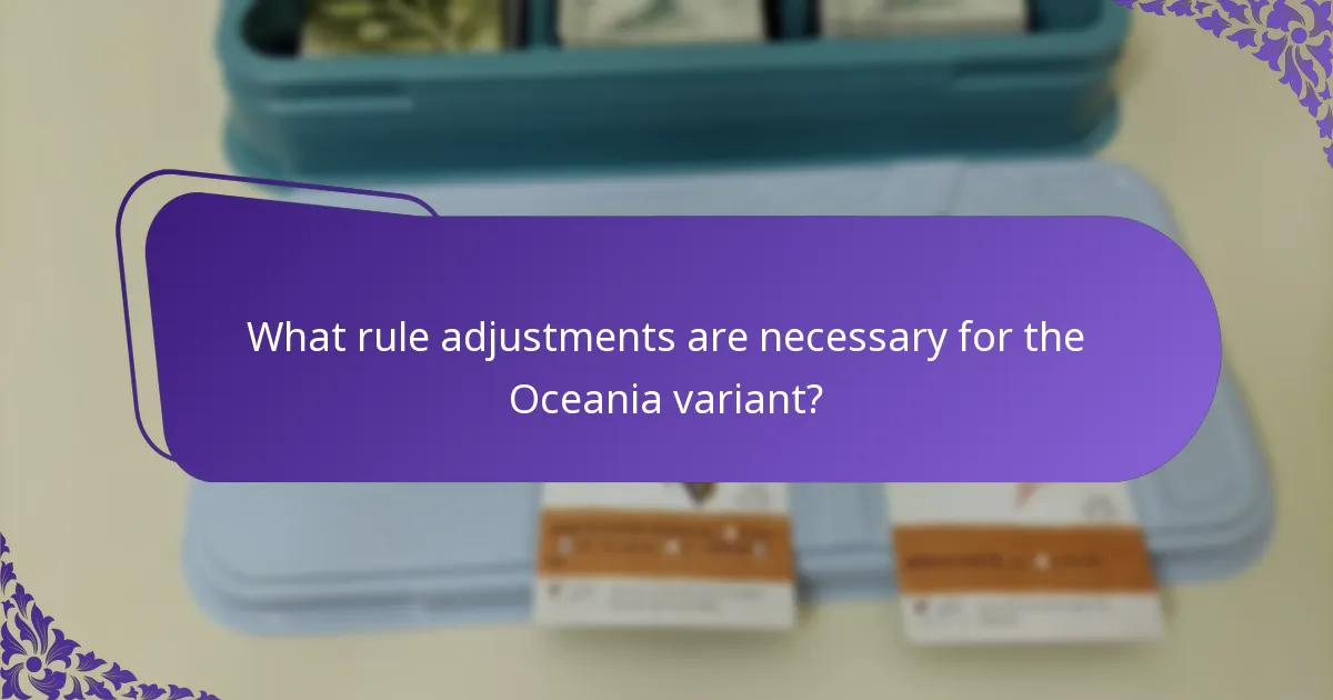 How does the Oceania variant compare to other regional variants?