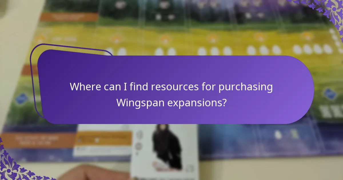 Where can I find resources for purchasing Wingspan expansions?